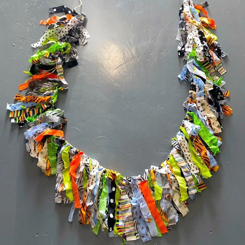 🎃One Of A Kind Handmade Halloween Fabric Strip Banner🎃